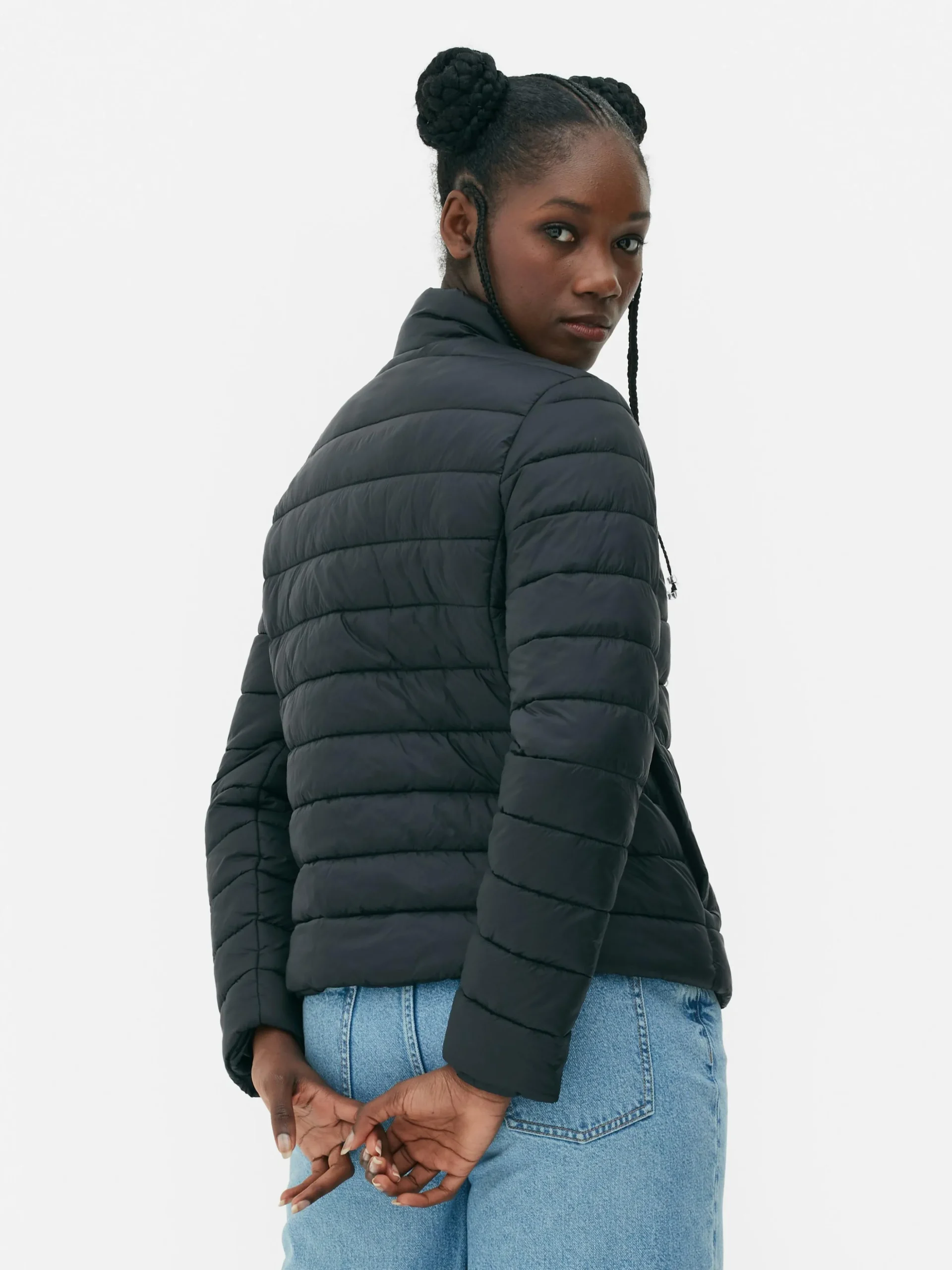 Chaqueta Acolchada Con Cuello Chimenea