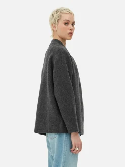 Chaqueta Bómber De Punto Extragrande