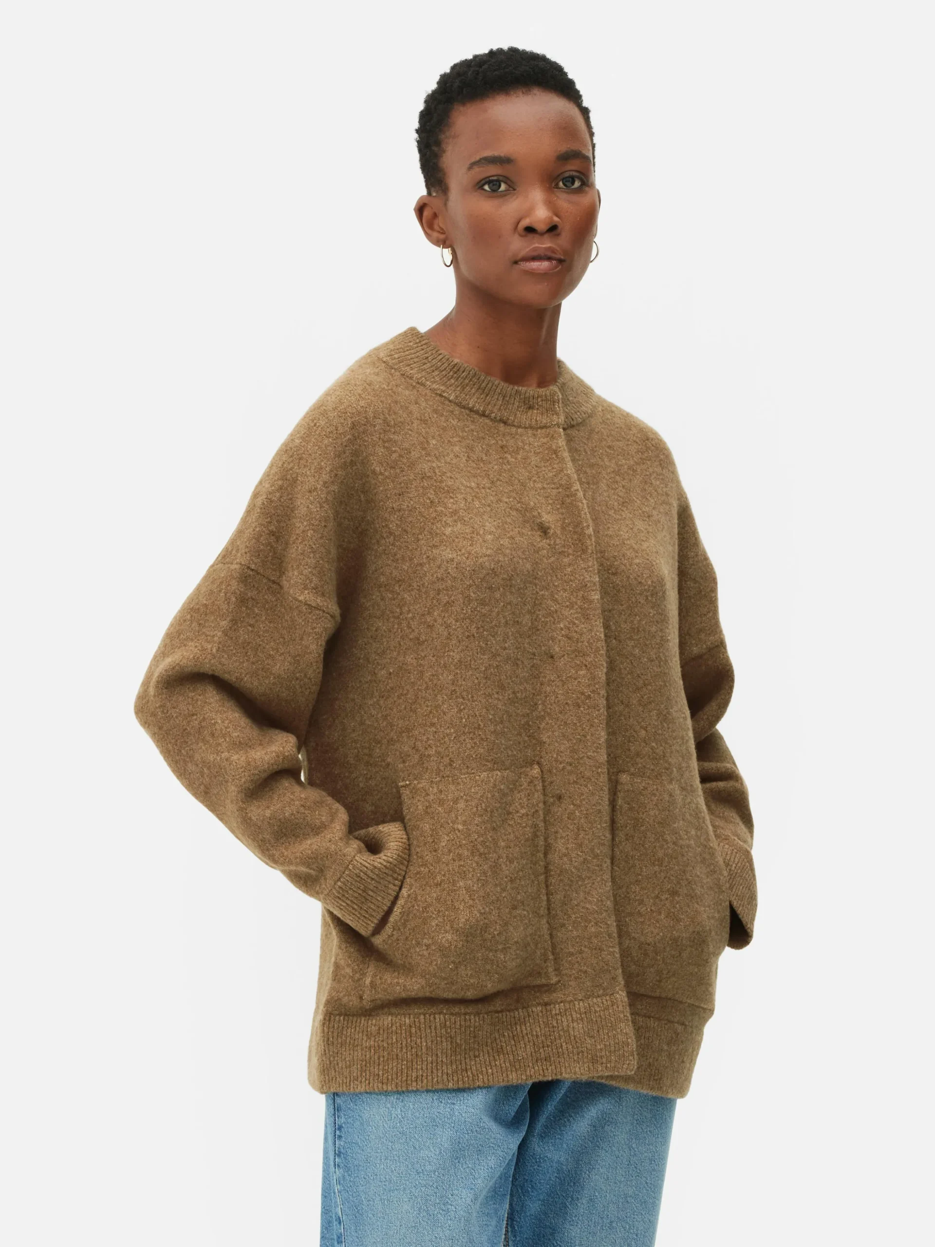 Chaqueta Bómber De Punto Extragrande