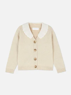 Chaqueta De Punto Con Cuello Bordado