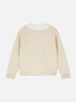 Chaqueta De Punto Con Cuello Bordado