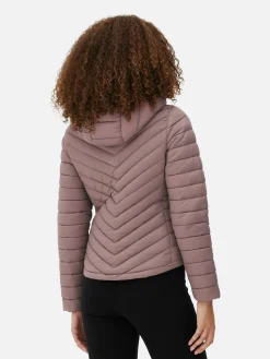 Chaqueta Ligera Acolchada Con Capucha