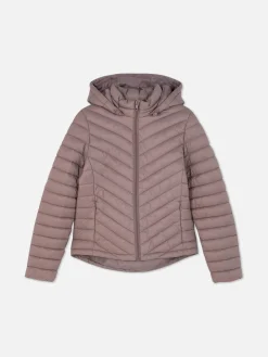 Chaqueta Ligera Acolchada Con Capucha