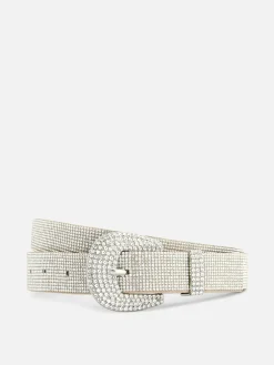 Cinturón De Strass Con Hebilla