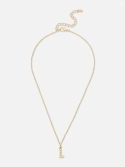 Collar Con Colgante De Inicial Con Strass