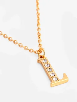Collar Con Colgante De Inicial Con Strass