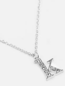 Collar Con Colgante De Inicial Con Strass