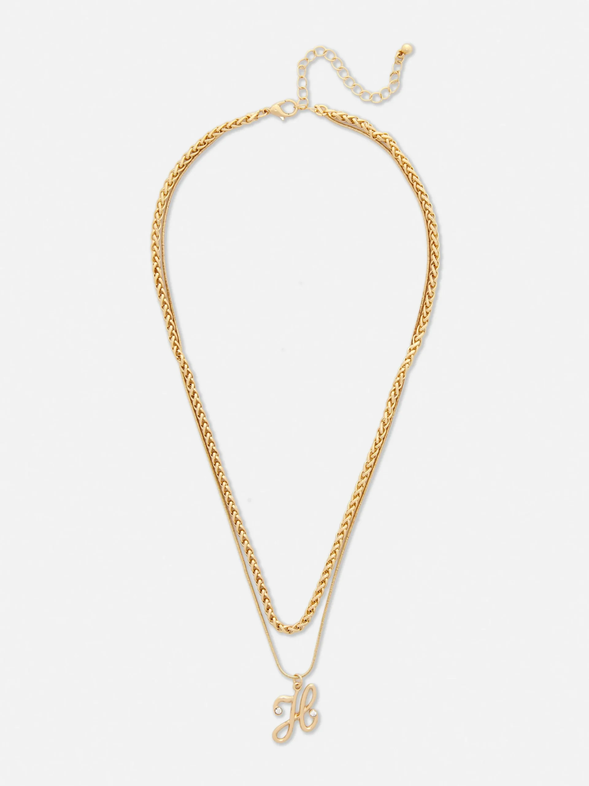 Collar Con Doble Cadena E Inicial
