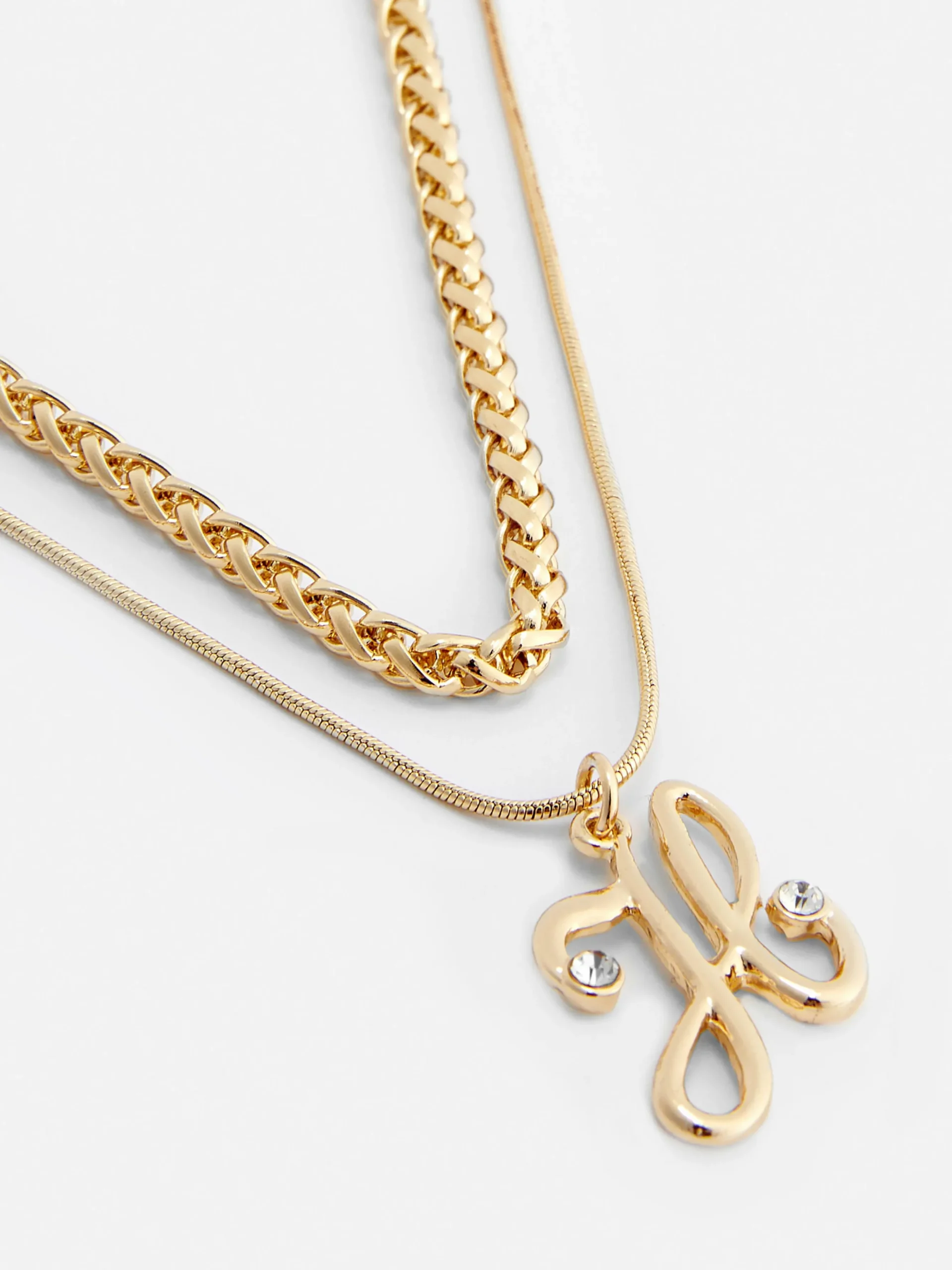Collar Con Doble Cadena E Inicial