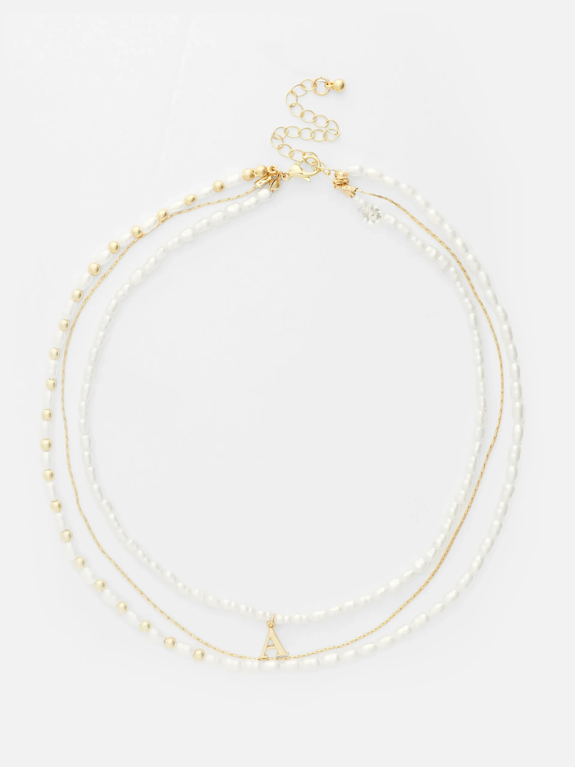 Collar De Triple Cadena Con Inicial