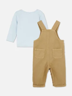 Conjunto De Camiseta De Manga Larga Y Peto