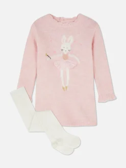 Conjunto De Pichi Y Medias De Punto De Conejito