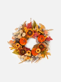 Corona De Follaje Otoñal Artificial