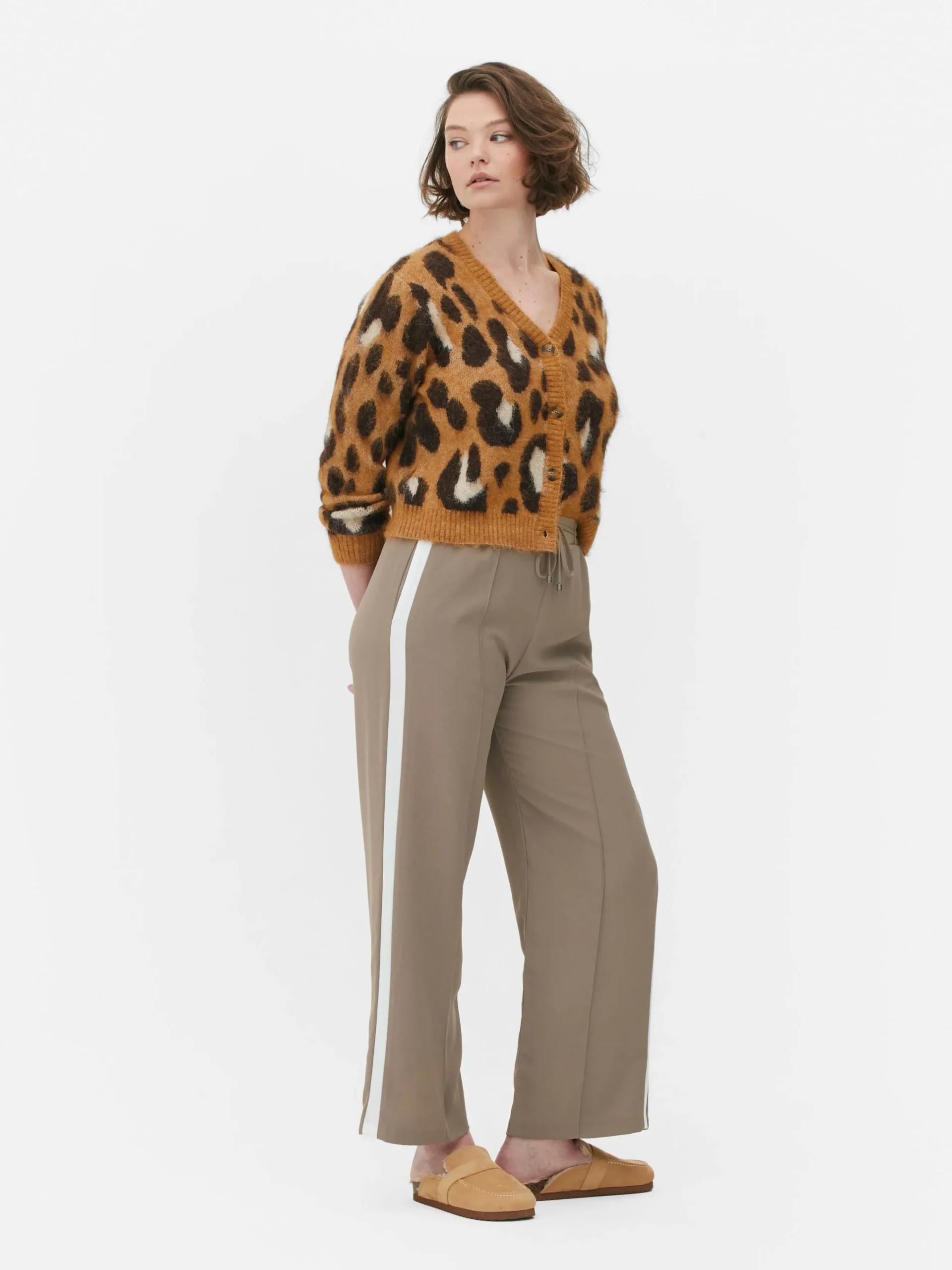 Cárdigan Corto Con Estampado De Leopardo