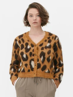 Cárdigan Corto Con Estampado De Leopardo