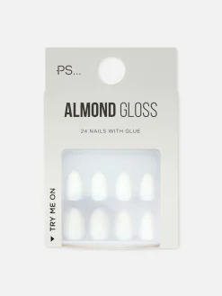 De PS... Uñas Postizas Almendradas Brillantes De PS...