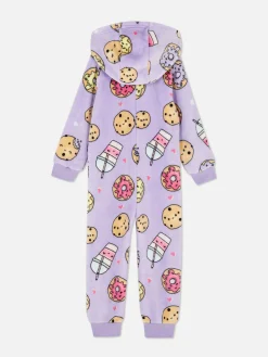 Esquijama Polar Con Estampado De Comida