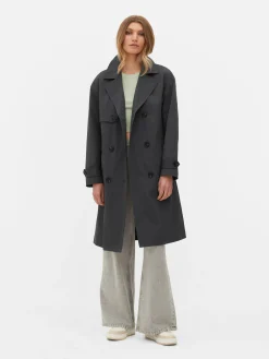 Gabardina De Doble Botonadura Con Cinturón