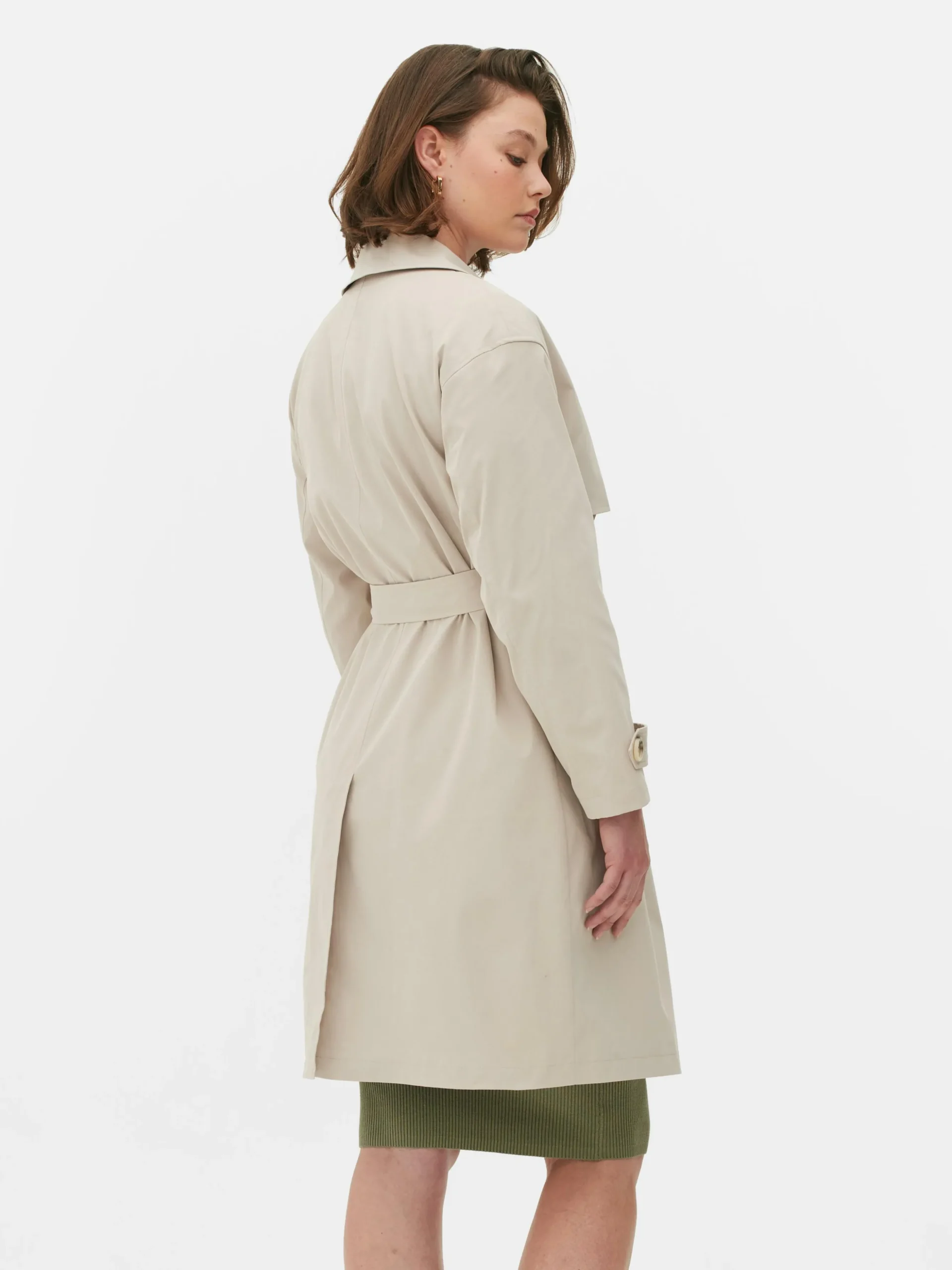 Gabardina De Doble Botonadura Con Cinturón