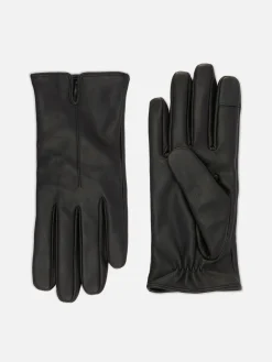 Guantes De Piel Con Puños Con Muescas