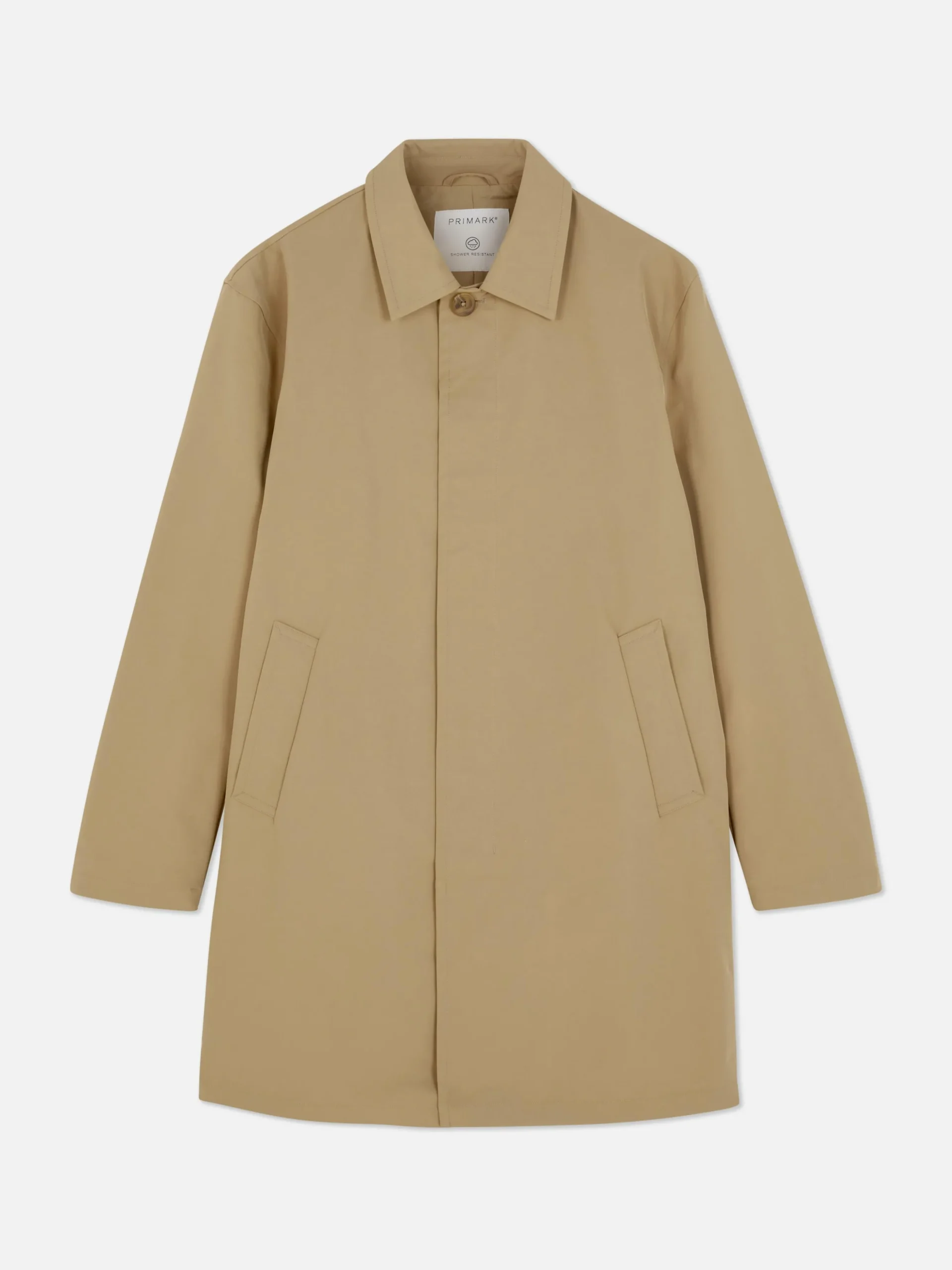 Impermeable Largo Con Botonadura Sencilla