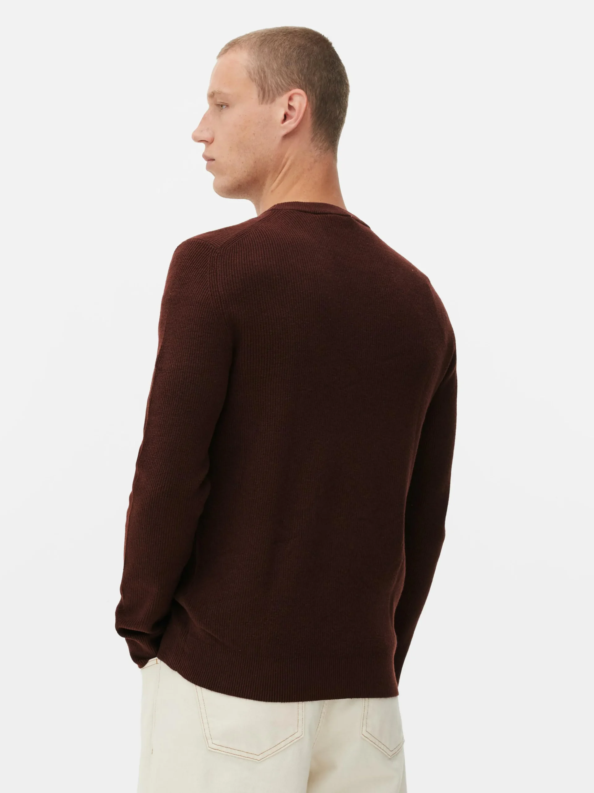 Jersey Acanalado Con Cuello Redondo