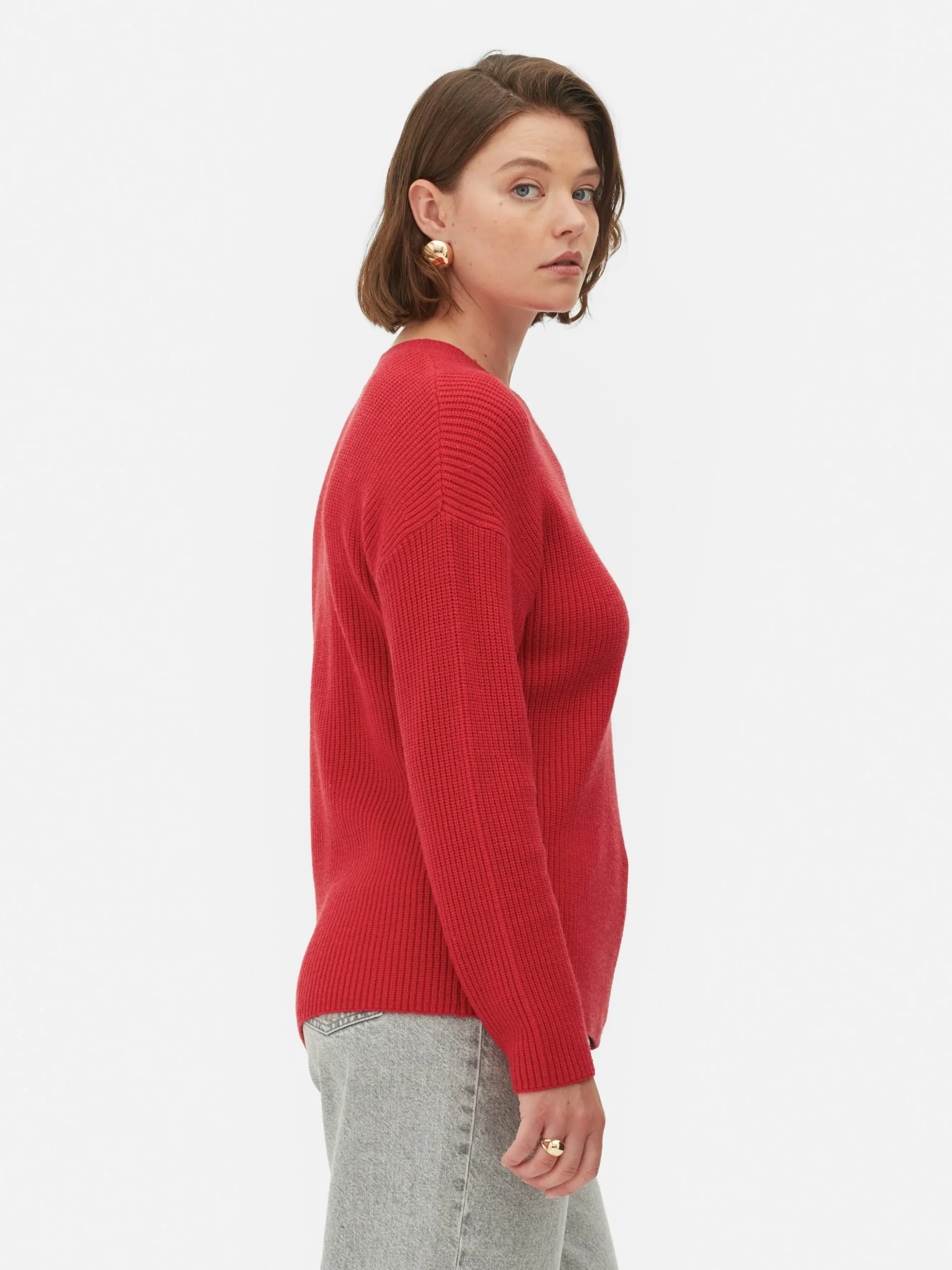Jersey De Cuello Redondo Con Botones Decorativos