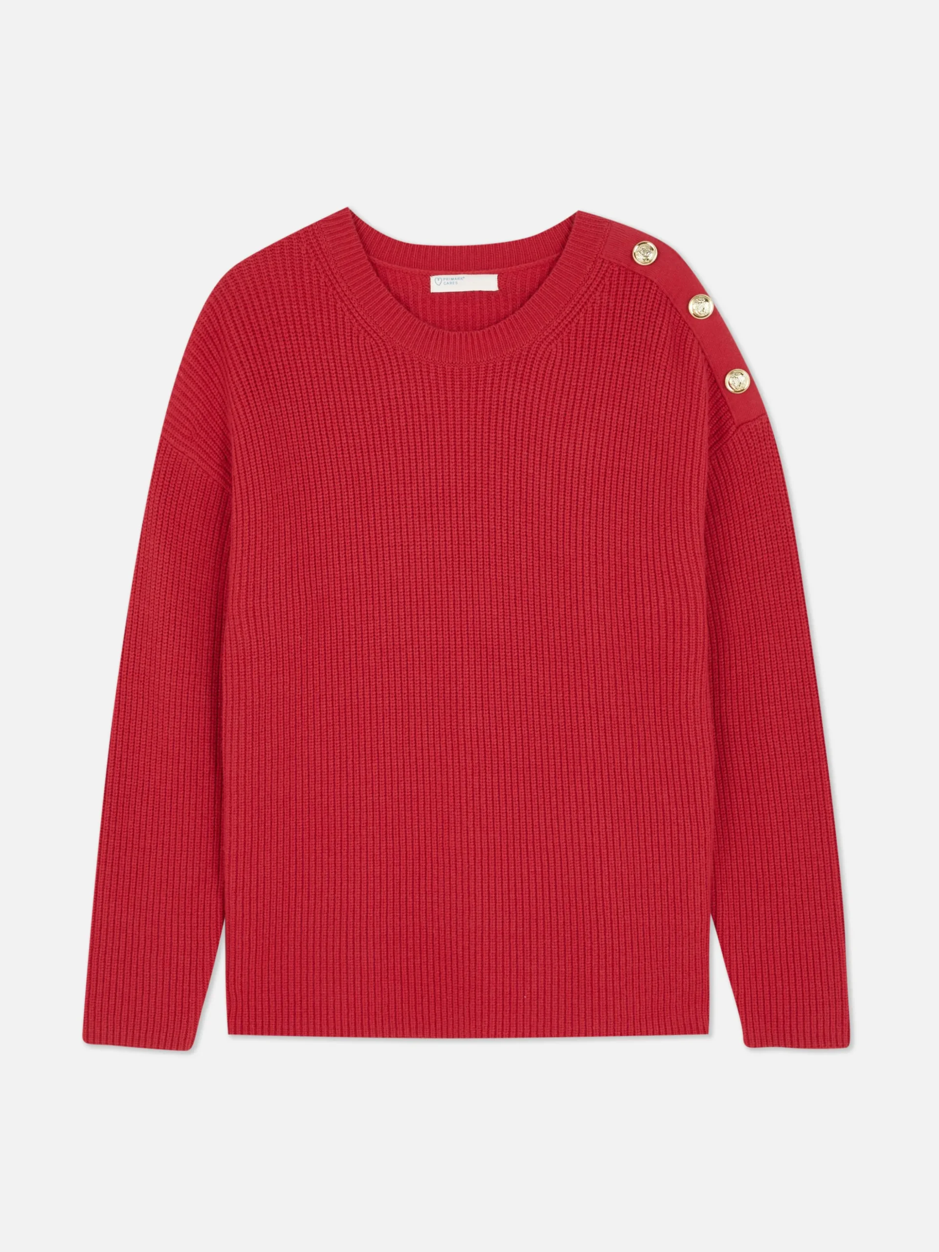 Jersey De Cuello Redondo Con Botones Decorativos