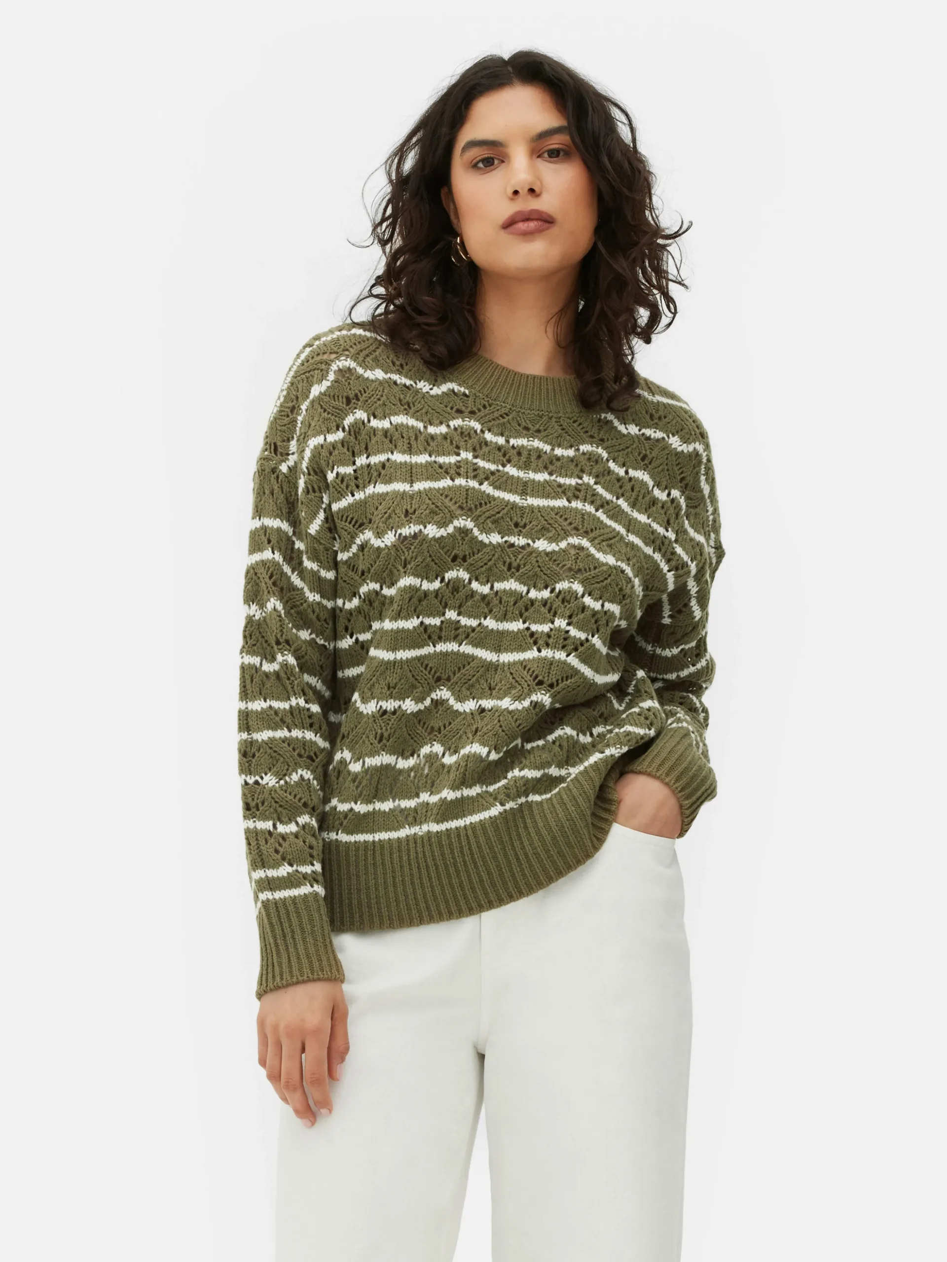 Jersey De Cuello Redondo Y Punto Abierto