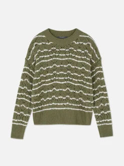 Jersey De Cuello Redondo Y Punto Abierto