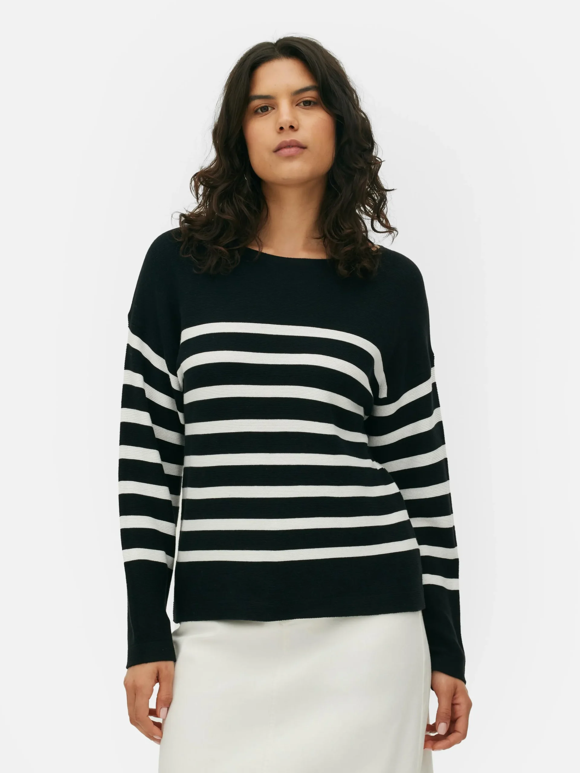 Jersey De Manga Larga Con Cuello Barco