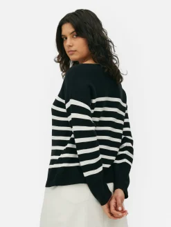 Jersey De Manga Larga Con Cuello Barco