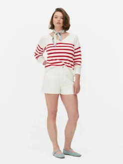 Jersey De Manga Larga Con Cuello Barco