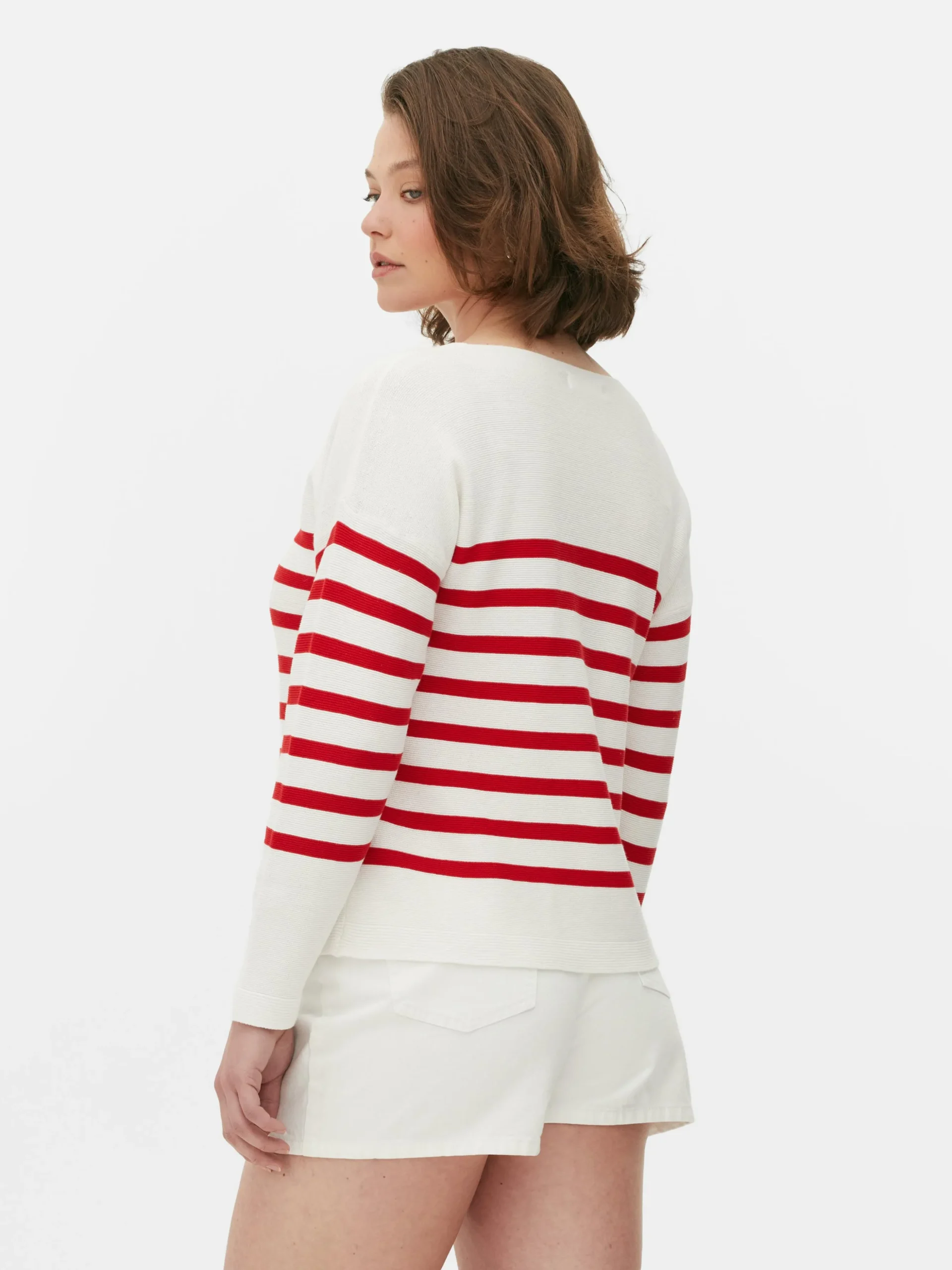 Jersey De Manga Larga Con Cuello Barco