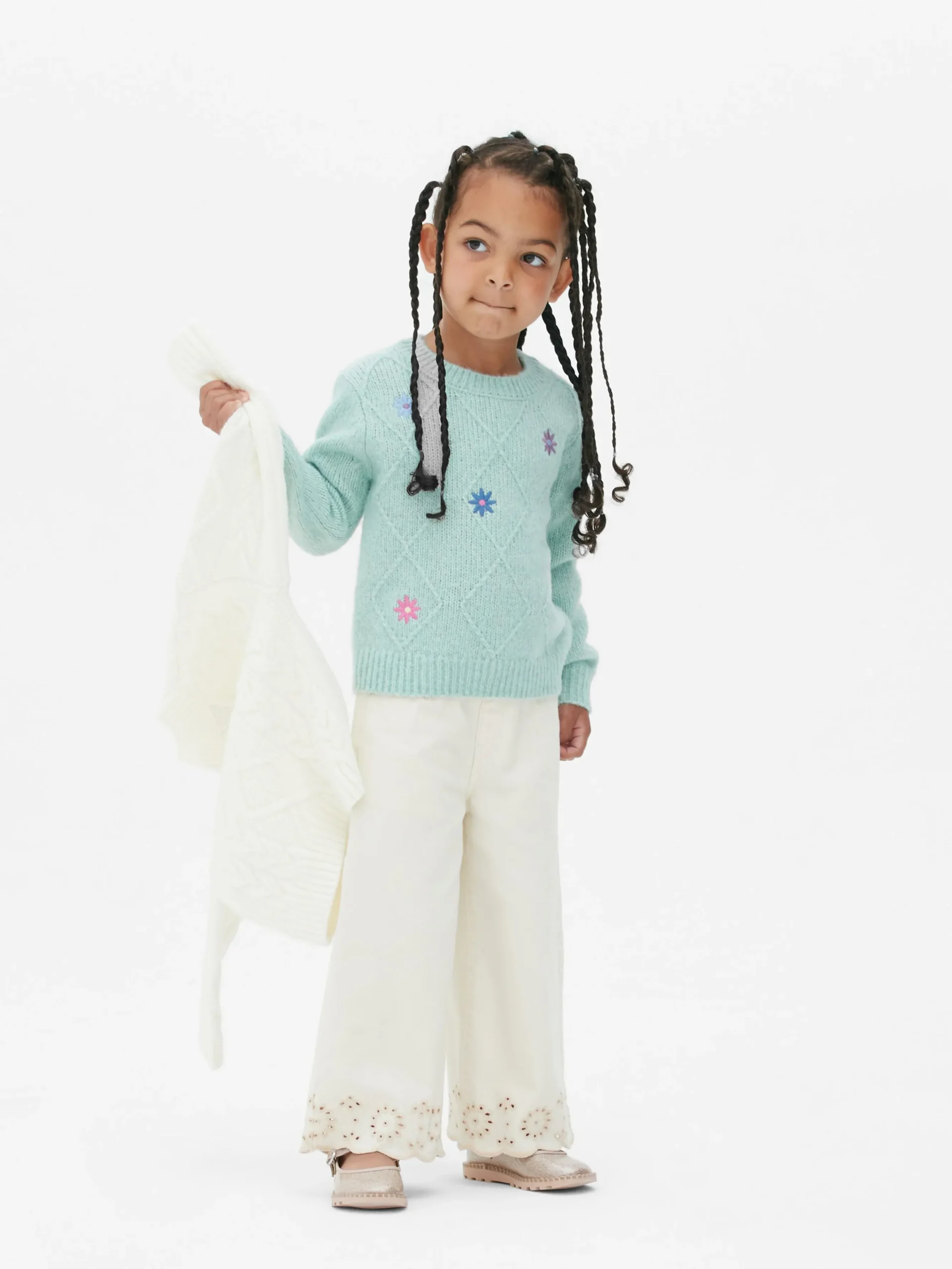 Jersey De Punto Bordado Con Flores