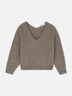 Jersey De Punto Con Cuello De Pico