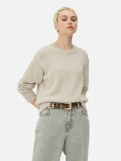 Jersey De Punto Con Cuello Redondo