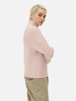 Jersey De Punto Con Media Cremallera