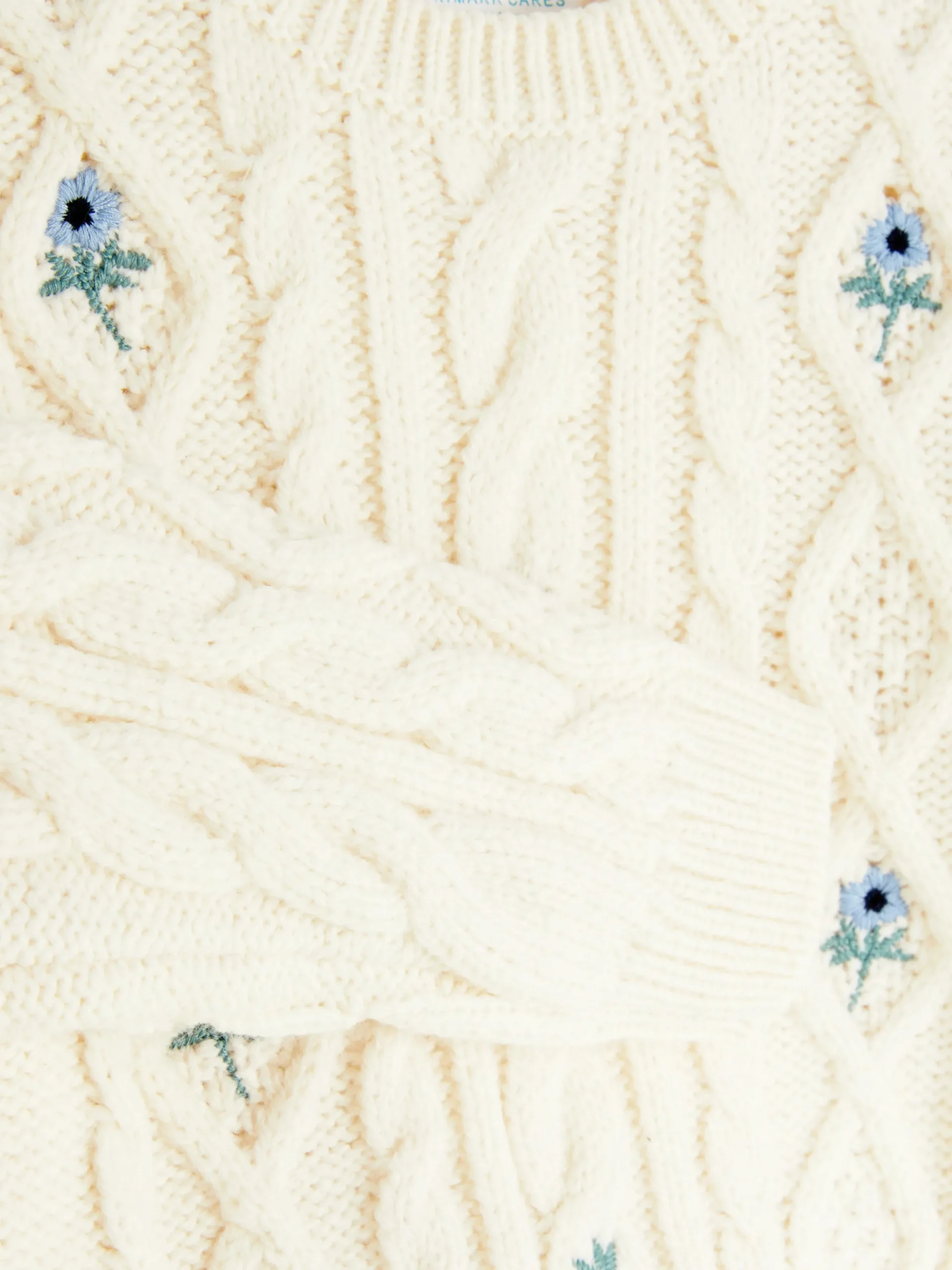Jersey De Punto De Ochos Con Flores Bordadas