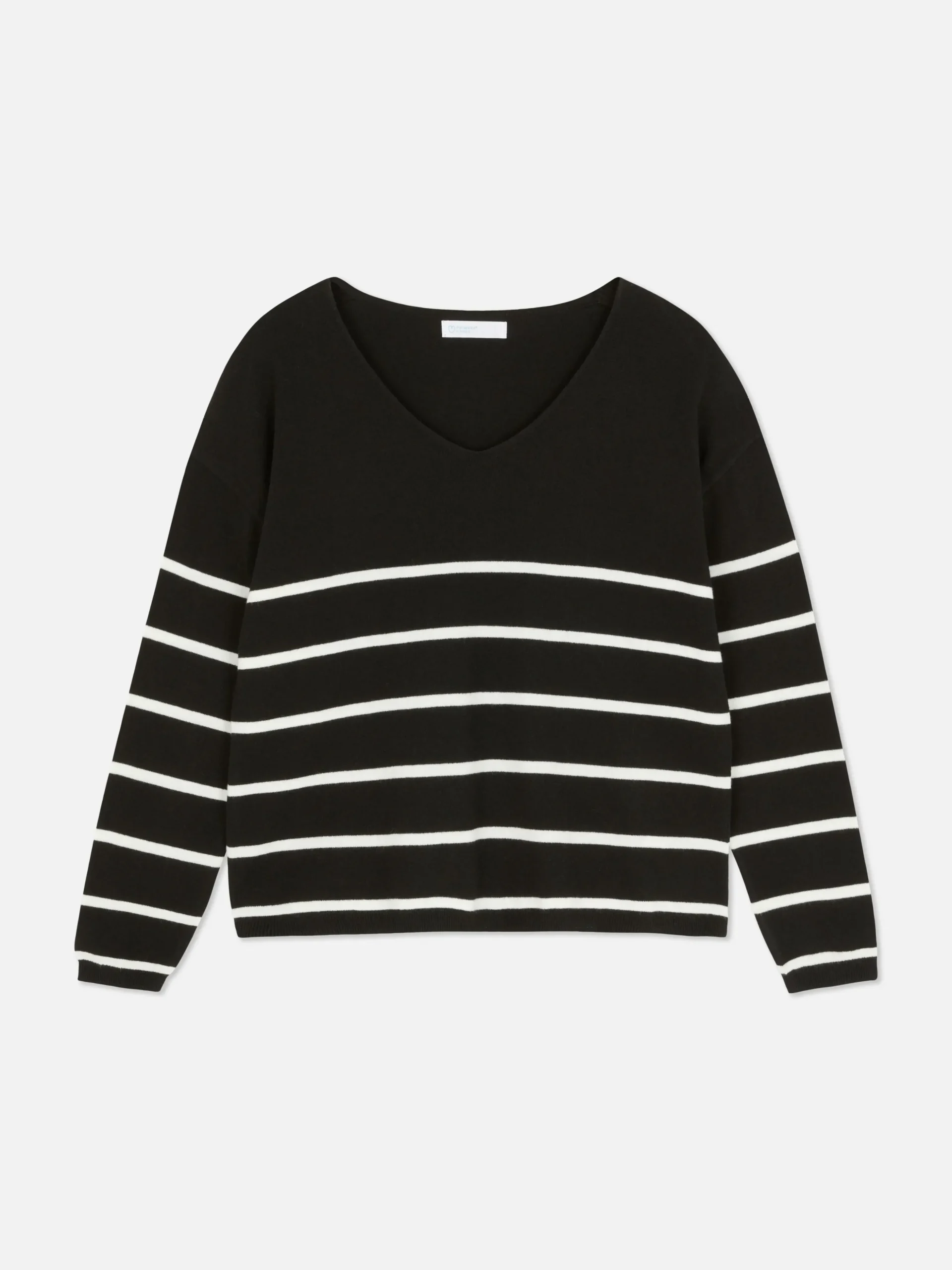 Jersey De Punto Fino Con Cuello De Pico