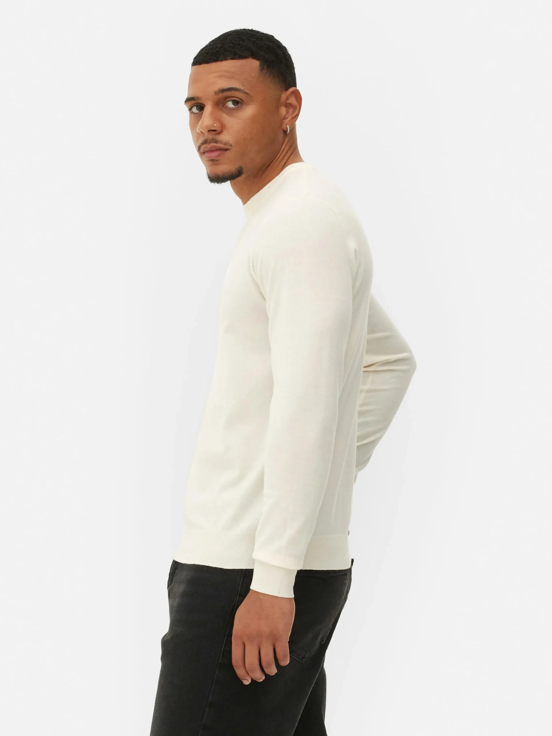 Jersey De Punto Fino Y Cuello Redondo