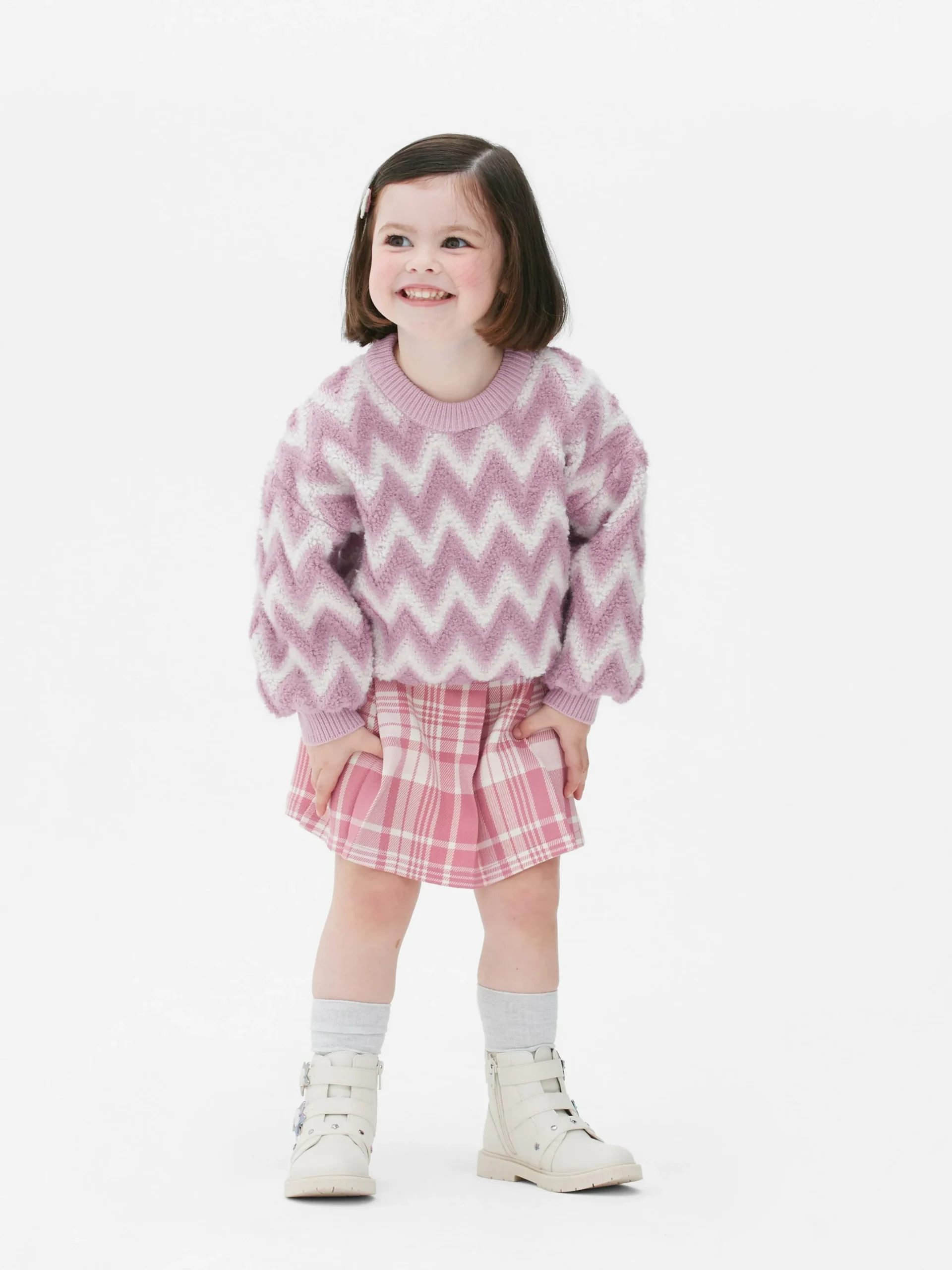 Jersey De Punto Mullido Con Estampado En Zigzag