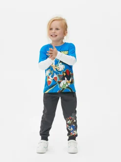 Joggers Con Estampado Gráfico De Sonic, El Erizo