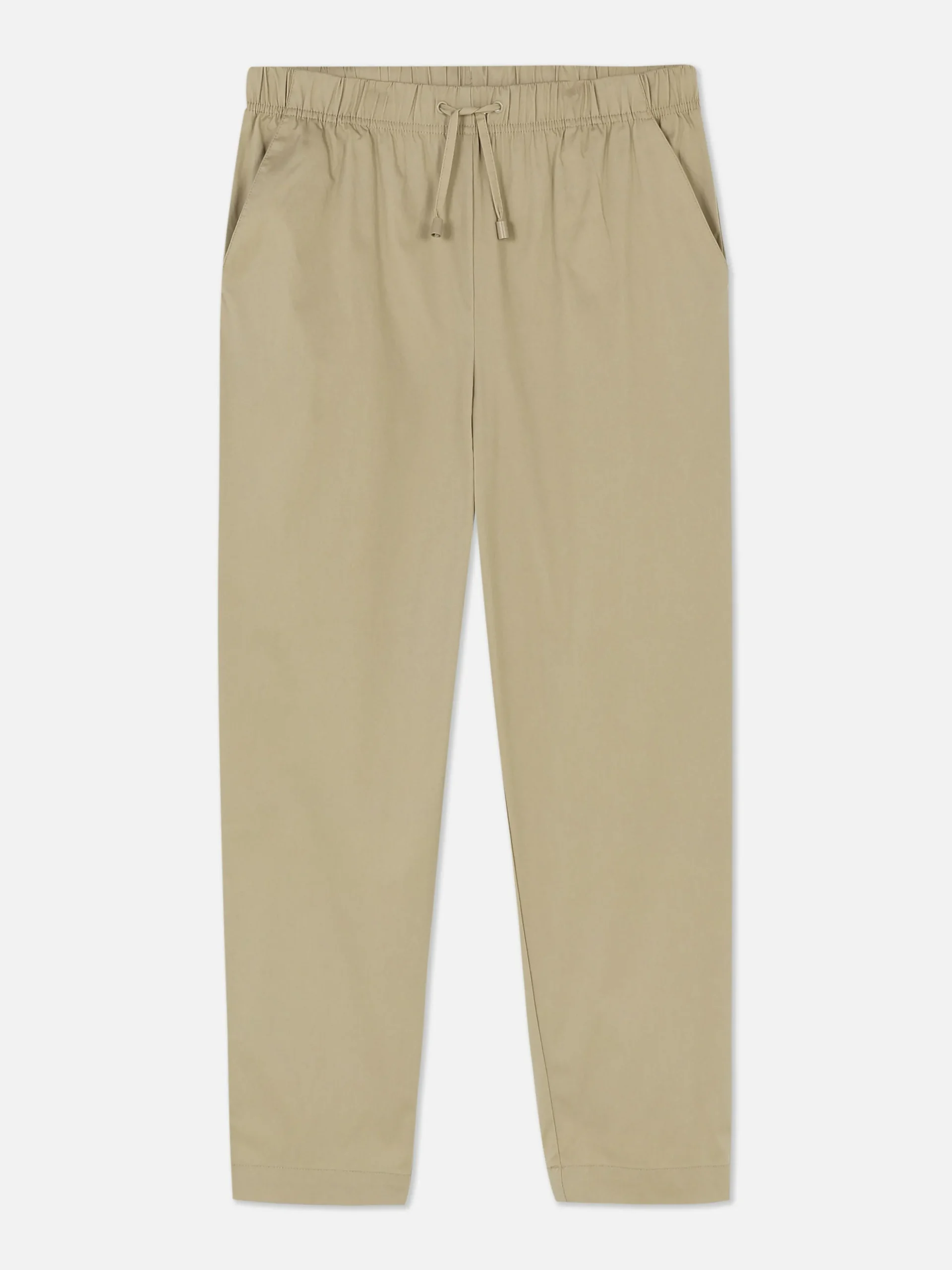 Joggers De Popelina Con Pernera Cónica
