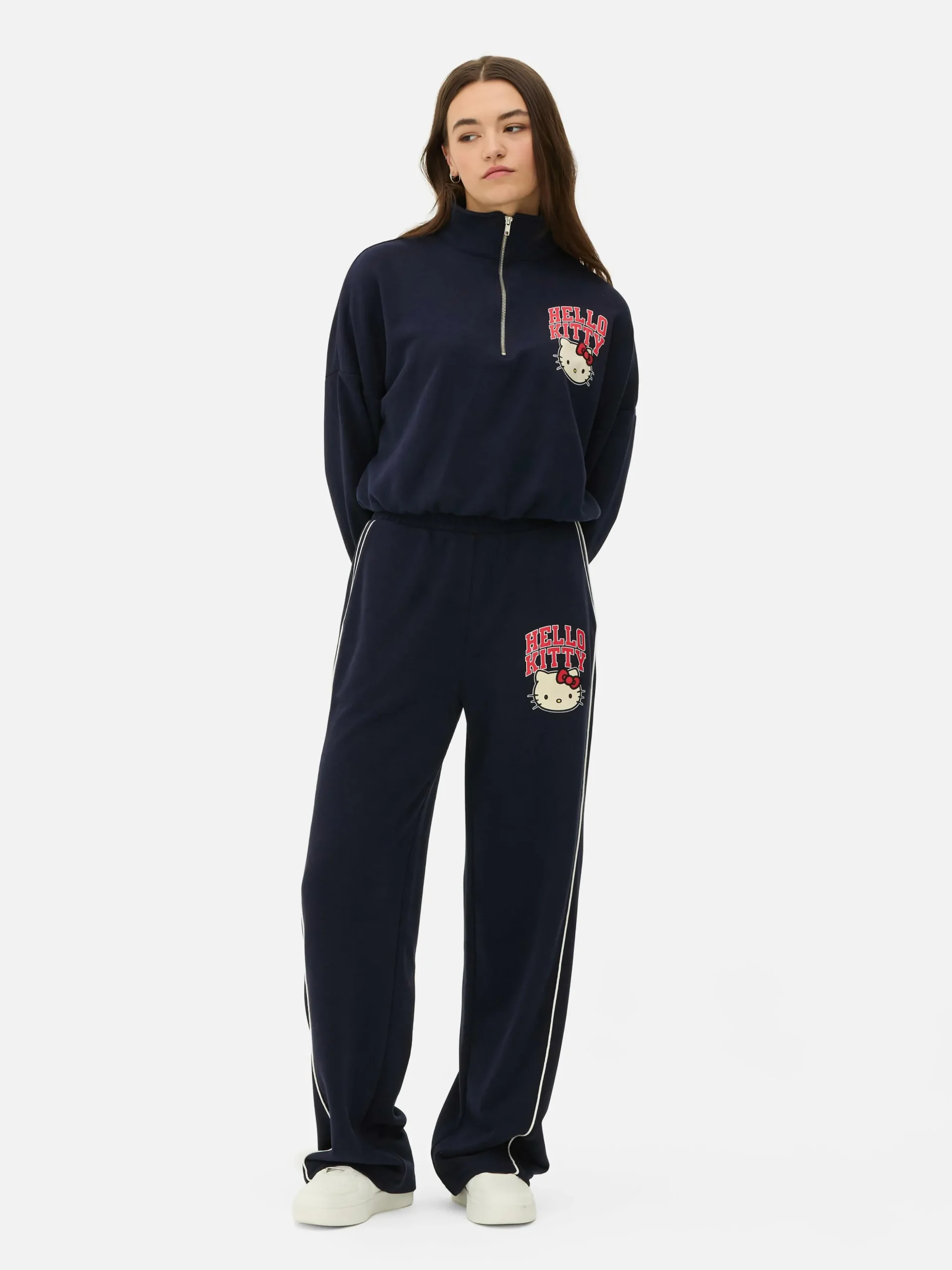 Joggers Rectos Con Raya Lateral De Hello Kitty
