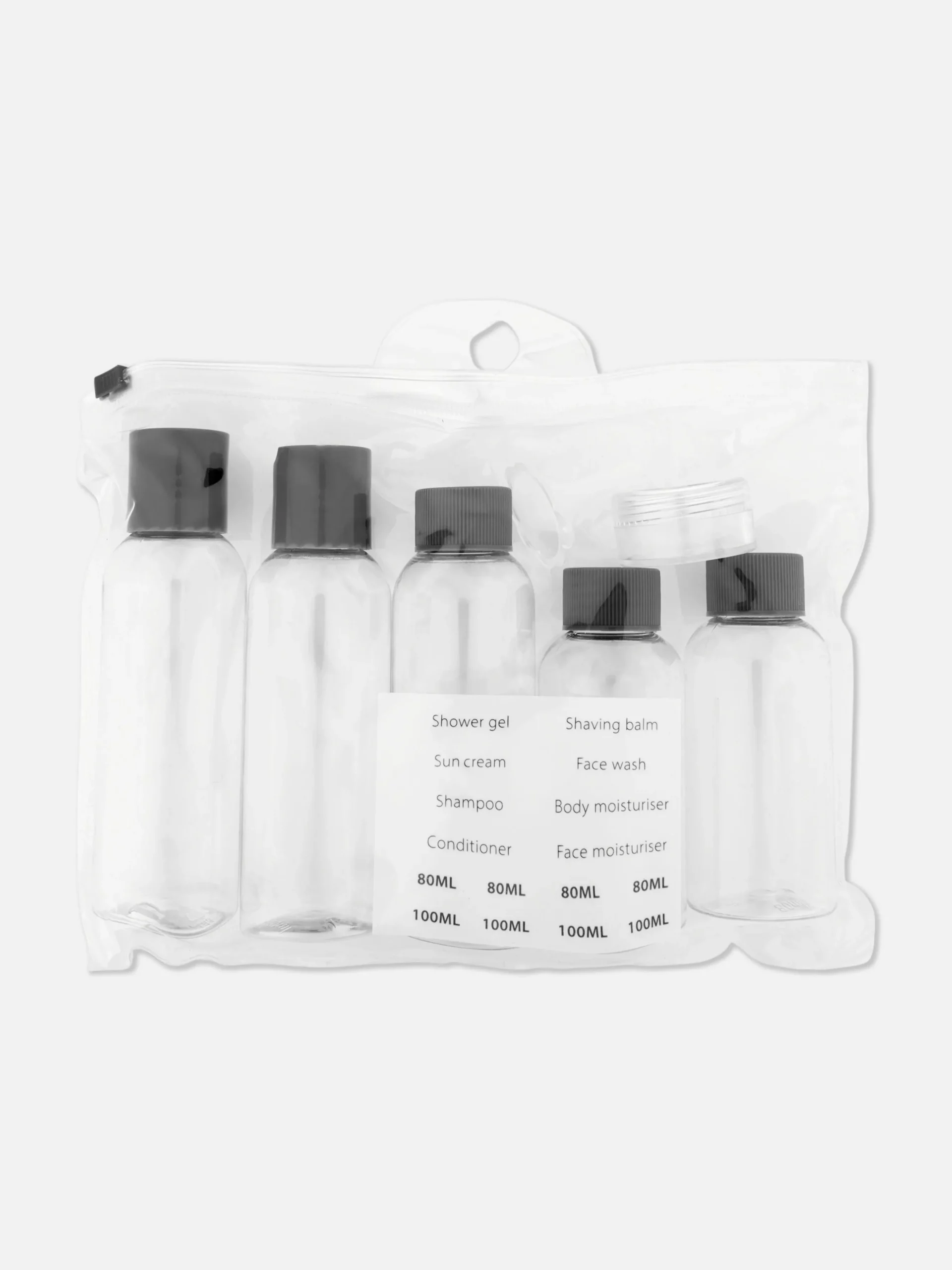 Juego De Recipientes Y Etiquetas Para Viaje