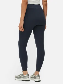 Leggings De Aspecto Vaquero Con Forro Aterciopelado