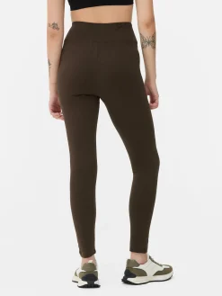 Leggings De Punto De Talle Alto