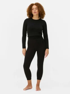 Leggings De Terciopelo Cortos Con Forro De Felpa