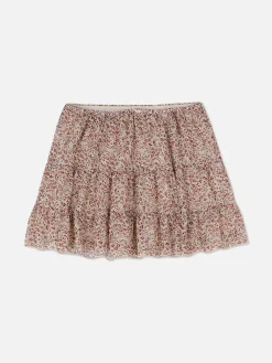 Minifalda De Gasa Con Superposiciones